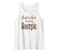 Just a Girl Who Loves Georgia Patchwork Fun, Cute Georgia Tank Top