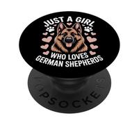 Just A Girl Who Loves German Shepherds Dog Lover PopSockets Adhesive PopGrip