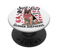 Just A Girl Who Loves German Shepherds Dog Mom PopSockets Adhesive PopGrip