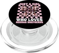Just A Girl Who Loves German Shepherds Dog Pink Coquette PopSockets PopGrip for MagSafe