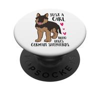 Just A Girl Who Loves German Shepherds PopSockets Adhesive PopGrip