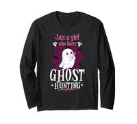 Just A Girl Who Loves Ghost Hunting Cute Ghost Long Sleeve T-Shirt