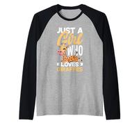 Just A Girl Who Loves Giraffes Cute Baby Animal Daughter Raglan Baseball Tee