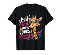 Just a Girl Who Loves Giraffes Girl Animals Birthday Party T-Shirt