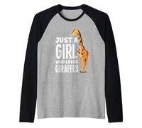 Just A Girl Who Loves Giraffes Tall Safari Animal Raglan Baseball Tee