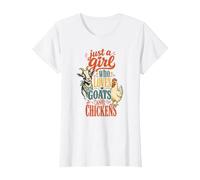 Just A Girl Who Loves Goats and Chickens Farm Life T-Shirt