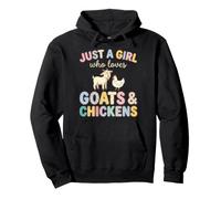 Just A Girl Who Loves Goats Chickens Patchwork Pullover Hoodie