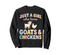 Just A Girl Who Loves Goats Chickens Patchwork Sweatshirt