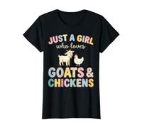 Just A Girl Who Loves Goats Chickens Patchwork T-Shirt