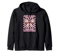 Just a Girl Who Loves Golden Retrievers Golden Retriever Dog Zip Hoodie