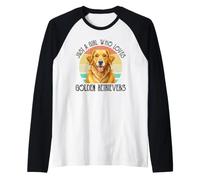 Just A Girl Who Loves Golden Retrievers Raglan Baseball Tee