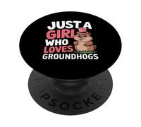 Just a Girl Who Loves Groundhogs Cute Animal Lover PopSockets Adhesive PopGrip