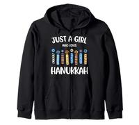 Just a Girl Who Loves Hanukkah Jewish Chanukah Men Women Kid Zip Hoodie