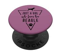 Just a Girl Who Loves Her Beagle Dog Mom Cute Paw PopSockets Swappable PopGrip