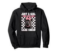 Just A Girl Who Loves Her Cane Corso Dog Coquette Bow Pink Pullover Hoodie