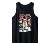Just a Girl Who Loves Her Saint Bernard Giant Dog Tank Top