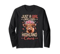 Just A Girl Who Loves Highland Cows Hairy Cattle Farmer Long Sleeve T-Shirt
