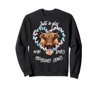 Just A Girl Who Loves Highland Cows Heart Butterflies Sweatshirt