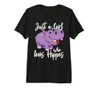Just A Girl Who Loves Hippos - Cute Baby Hippo Premium T-Shirt