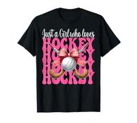 Just A Girl Who Loves Hockey Coquette Bow T-Shirt