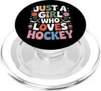 Just A Girl Who Loves Hockey Female Hockey Players Rink PopSockets PopGrip for MagSafe