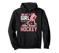 Just A Girl Who Loves Hockey Funny Ice Hockey Player Girls Pullover Hoodie