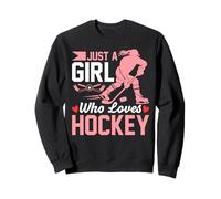 Just A Girl Who Loves Hockey Funny Ice Hockey Player Girls Sweatshirt