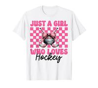Just A Girl Who Loves Hockey Player Hockey Girl Coquette Bow T-Shirt