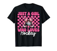 Just A Girl Who Loves Hockey Player Hockey Girl Coquette Bow T-Shirt
