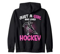 Just a Girl who loves Hockey Player Ice Hockey Kids Girls Zip Hoodie