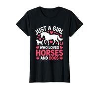 Just A Girl Who Loves Horses and Dogs Horseback T-Shirt