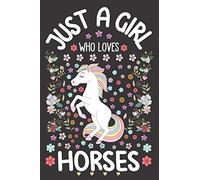 Just A Girl Who Loves Horses: Dot Grid Notebook Journal and Planner | Diary Size 6 x 9 | 110 Dotted Pages | Office Equipment | Calligraphy and Hand ... idea for Girls, Daughter or Granddaughter