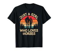Just A Girl Who Loves Horses Horseback Riding Cowgirl Women T-Shirt