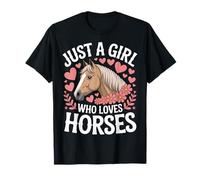 Just A Girl Who Loves Horses Horseback Riding Girls Lovers T-Shirt