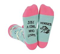 Just A Girl Who Loves Horses Socks Gift For Horse Lover Birthday Gift Women's Socks Adult UK Size 3-6 Gift For Her Gift For Girls For Women For Horse Riders Equestrian Gift