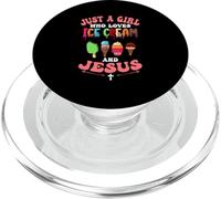 Just A Girl Who Loves Ice Cream And Jesus PopSockets PopGrip for MagSafe