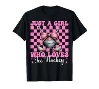 Just A Girl Who Loves Ice Hockey Coquette Bow T-Shirt