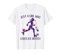 Just A Girl Who Loves Ice Hockey Cute Ice Hockey Lovers Gift T-Shirt