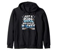 Just A Girl Who Loves Ice Hockey Zip Hoodie