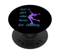 Just A Girl Who Loves Ice Skating Vintage Skater PopSockets Adhesive PopGrip