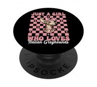 Just A Girl Who Loves Italian Greyhounds Iggy Coquette Bow PopSockets Adhesive PopGrip