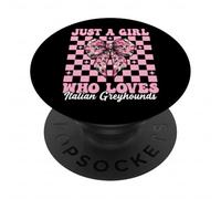 Just A Girl Who Loves Italian Greyhounds Iggy Coquette Bow PopSockets Adhesive PopGrip