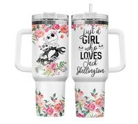 Just a Girl who Loves Jack Skeleton 40 oz Tumbler with Handle and Straw, Nightmare Before Movie Cup, Gifts for Men Women on Christmas, Halloween
