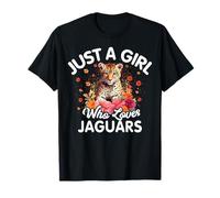 Just A Girl Who Loves Jaguars Floral Women Girls T-Shirt