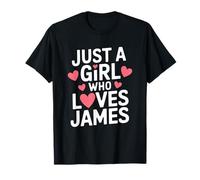 Just A Girl who loves JAMES T-Shirt Cute JAMES T-Shirt
