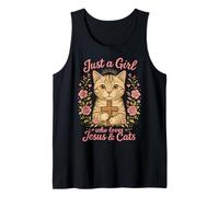 Just a Girl who Loves Jesus and Cats Christian Cat Lover Tank Top
