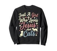 Just A Girl Who Loves Jesus And Cats Sweatshirt
