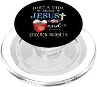 Just A Girl Who Loves Jesus And Chicken Nuggets PopSockets PopGrip for MagSafe