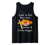 Just A Girl Who Loves Jesus and Chicken Nuggets Tank Top