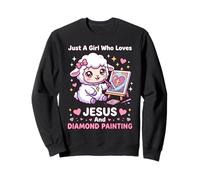 Just a Girl Who Loves Jesus and Diamond Painting Christian Sweatshirt